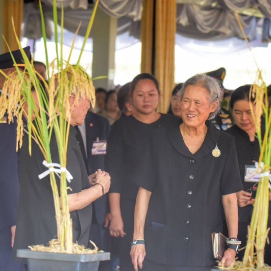 พลเอกหญิง สมเด็จพระกนิษฐาธิราชเจ้า กรมสมเด็จพระเทพรัตนราชสุดาฯ สยามบรมราชกุมารี เสด็จพระราชดำเนินทอดพระเนตรเกี่ยวข้าว (เป็นการส่วนพระองค์)  ณ โรงเรียนนายร้อยพระจุลจอมเกล้า จังหวัดนครนายก